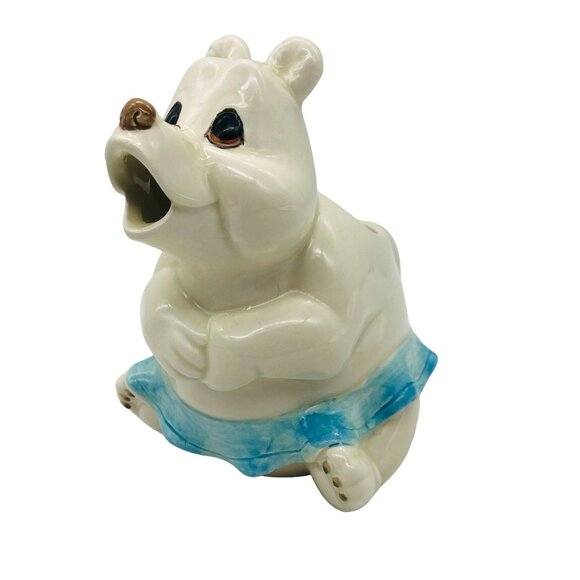 Vintage Quon Quon Dancing Polar Bear Ceramic Creamer Pitcher Tutu Japan - Picture 2 of 11